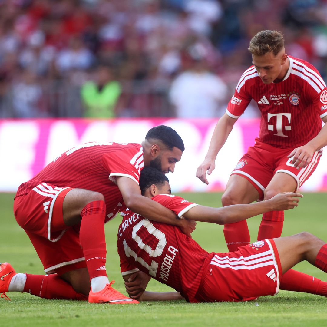 Jamal Musiala durante un partido con el Bayern Múnich